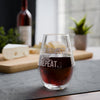 Hand & Foot Stemless Wine Glass - White