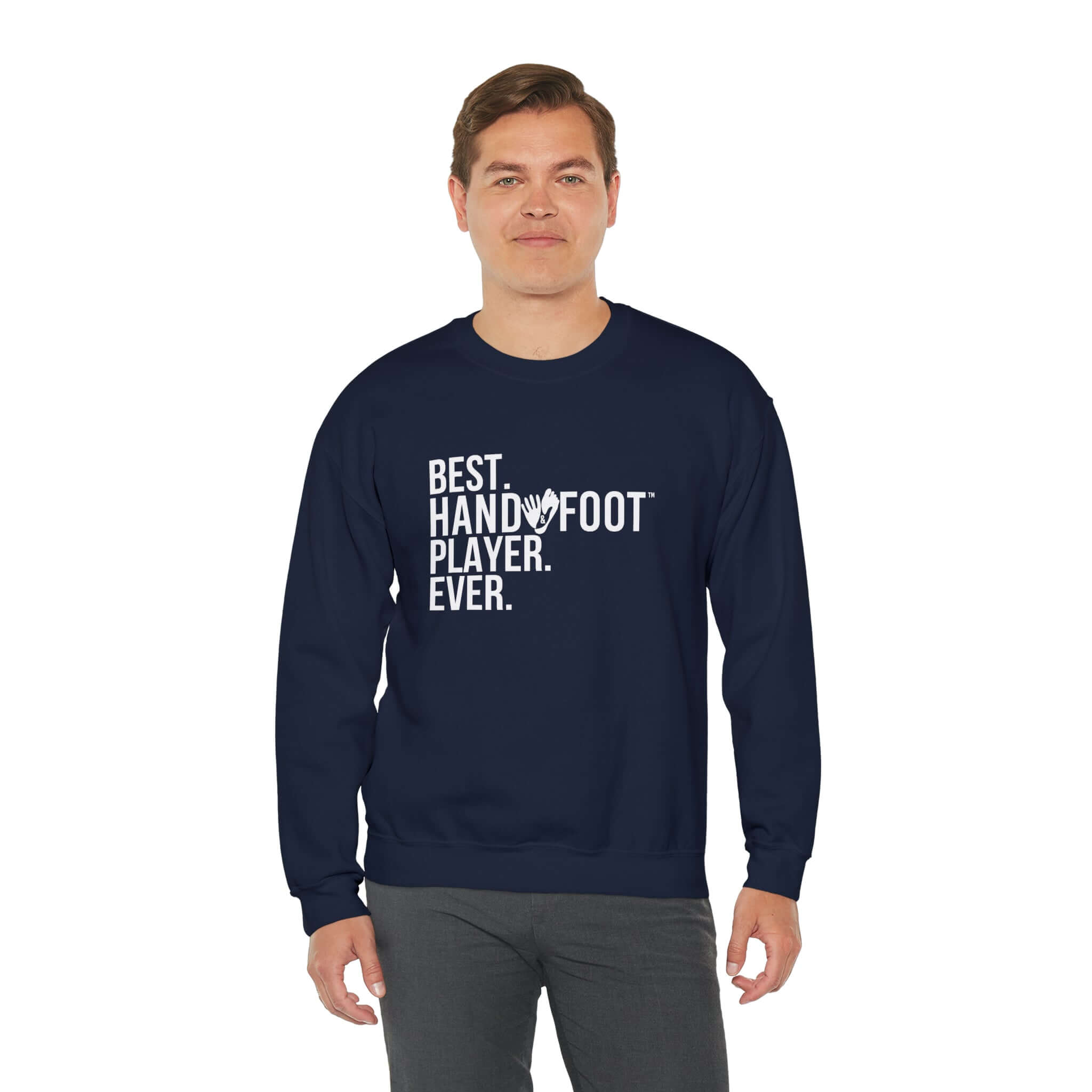 Man wearing navy
