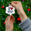 I Love Hand & Foot Ceramic Ornament, 3 Shapes