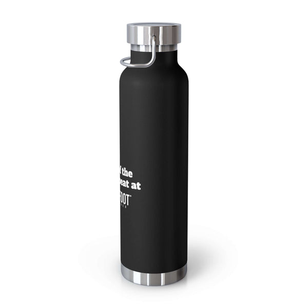 Black 22oz insulated bottle with 'Tears of the People I Beat' text, featuring a sleek silver lid for keeping beverages cool.