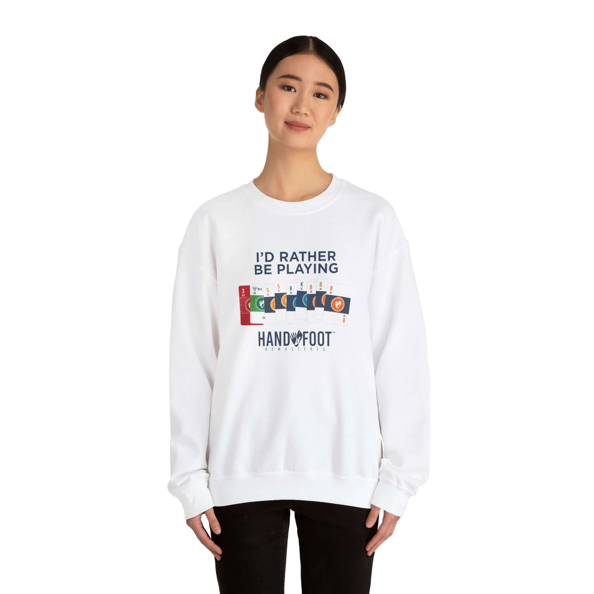 Cozy unisex crewneck sweatshirt with 'I'd Rather Be Playing' print for comfort and style.