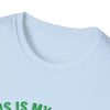 Close-up of Lucky Softstyle T-Shirt showcasing soft ring-spun cotton fabric, perfect for everyday comfort and elegance.