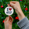 I Love Hand & Foot Ceramic Ornament, 3 Shapes