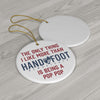 Being a Pop Pop Ceramic Ornament, 3 Shapes