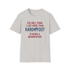 Light gray unisex t-shirt with fun text about being a grandfather and enjoying the game Hand and Foot.