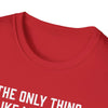 Red Gildan softstyle t-shirt with white lettering, ideal gift for Pop Pop, made from 100% ring-spun cotton for comfort.