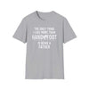 Gray softstyle t-shirt with 'The only thing I like more than hand... is being a father' printed design.