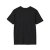 Back view of black softstyle t-shirt made from 100% ring-spun cotton, ideal for casual comfort and style.