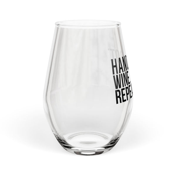 Hand & Foot stemless wine glass in black, 11.75 oz, chic design for games and wine pairing, elegant glossy finish