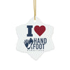 I Love Hand & Foot Ceramic Ornament, 3 Shapes