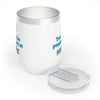 White "Tears of the People I Beat" wine tumbler with lid, showcasing a playful, competitive statement and seamless insulation design.