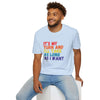 Man wearing 'It's My Turn And I'll Take As Long As I Want' Softstyle T-Shirt, perfect gift for strategic board game enthusiasts.