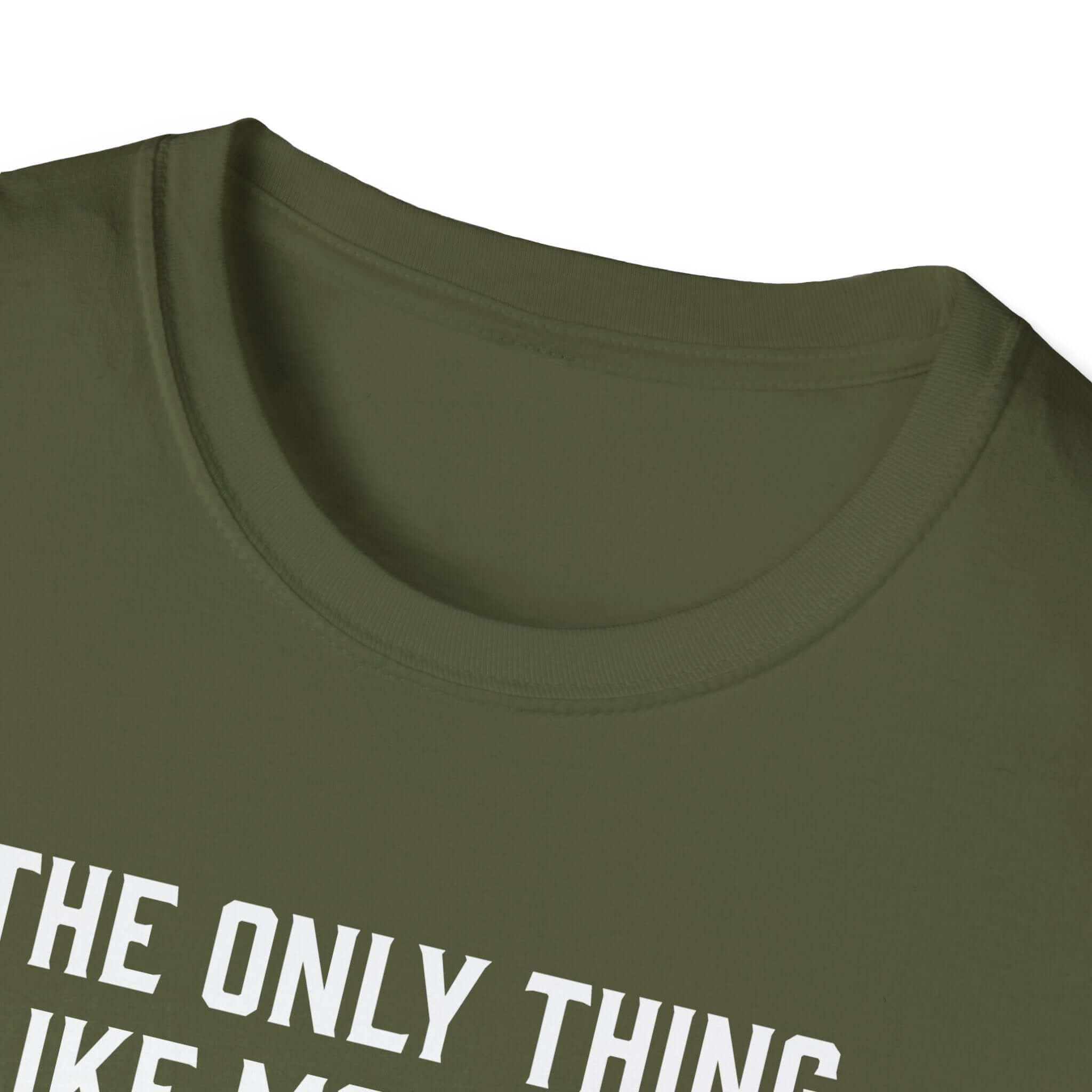 Olive green softstyle t-shirt for grandfathers with a white text print.