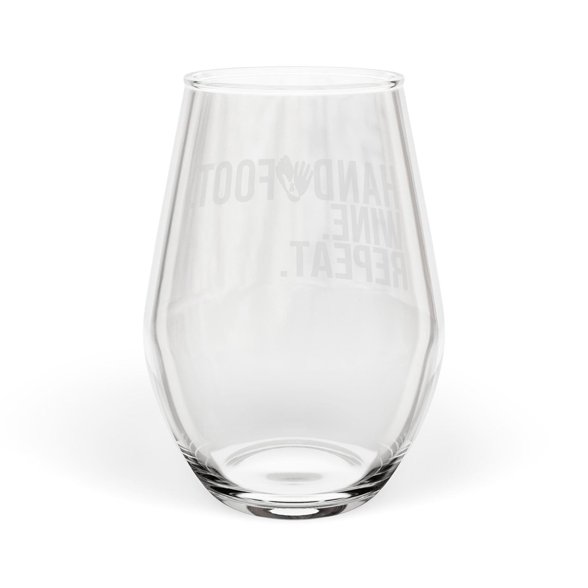 Hand & Foot Stemless Wine Glass - White