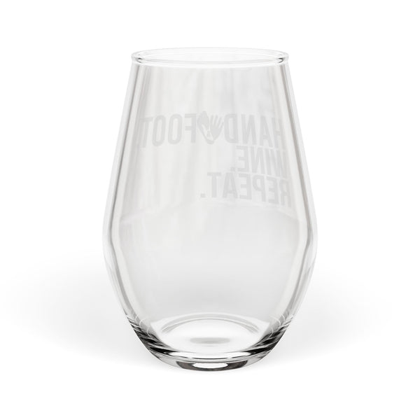 Hand & Foot Stemless Wine Glass - White