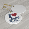 I Love Hand & Foot Ceramic Ornament, 3 Shapes