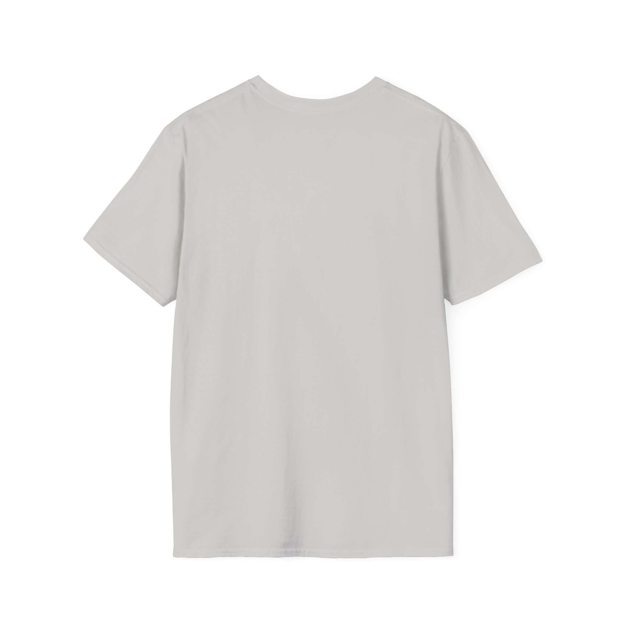 Back view of a grey soft-style t-shirt, perfect for dads. Made from 100% ring-spun cotton for ultimate comfort.