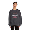 Person wearing 'Being a Grandmother' unisex crewneck sweatshirt, perfect cozy gift for grandmothers, with meaningful text design.