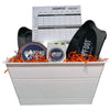 Hand & Foot Remastered Accessory Gift Set featuring action pack, score pad, and card holders in a decorative basket.