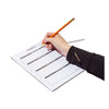 Person writing on a Hand & Foot Remastered 120 Page Score Pad with a pencil.
