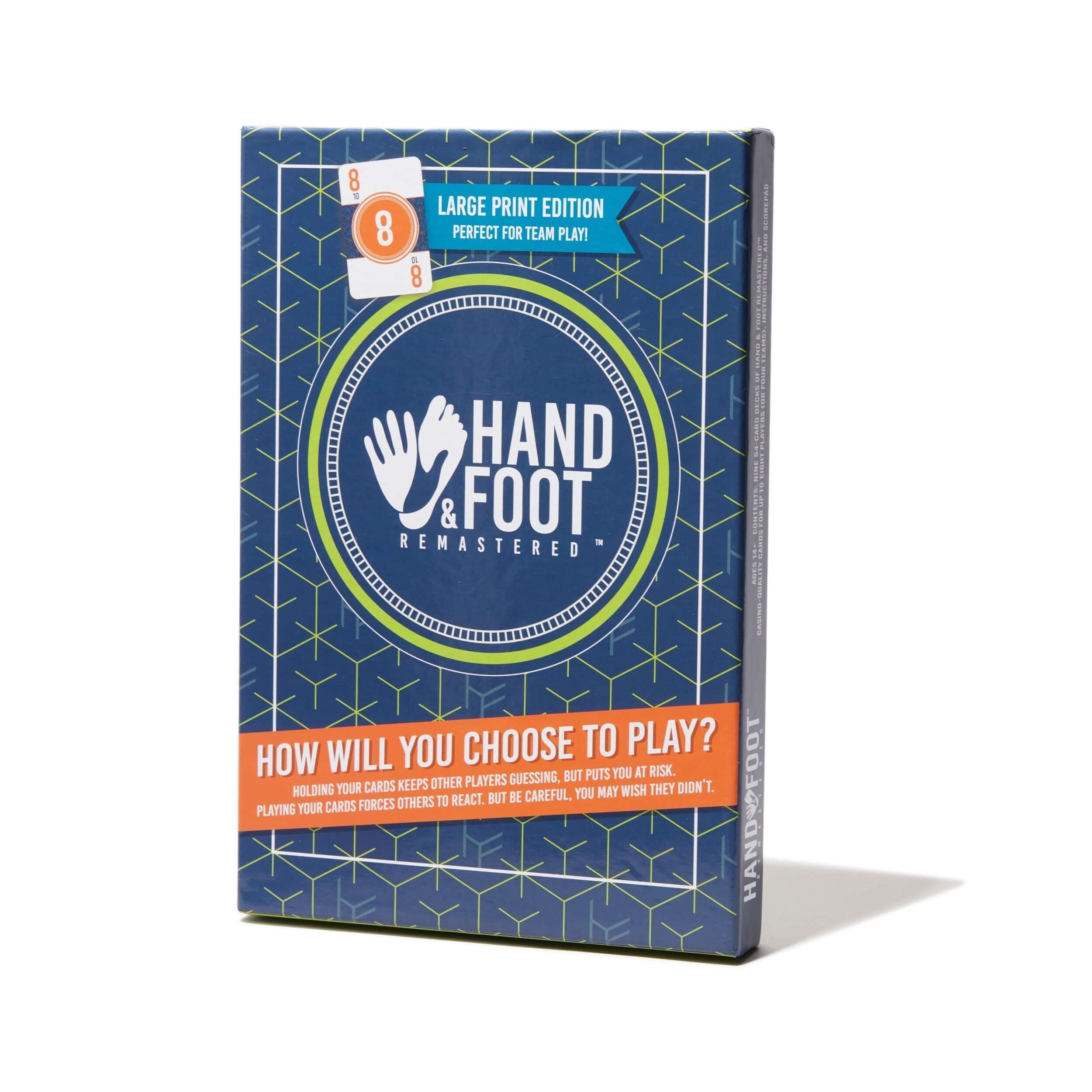 Scratch & Dent Hand & Foot Remastered Game Set in large print edition, designed for exciting team play.