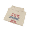 Being a Grandfather hooded sweatshirt with playful message, featuring kangaroo pouch and drawstring hood, perfect for casual outings.