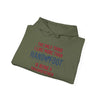 Green hoodie with 'Being a Grandfather' text and playful design, featuring kangaroo pocket and adjustable drawstring hood.