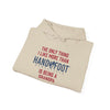 Hooded sweatshirt featuring "The only thing I like more than Hand & Foot is being a Grandpa" text, perfect for fun outings and cozy days.