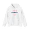 White Being a Mom hooded sweatshirt with kangaroo pouch and playful message, perfect for casual outings or lounging in comfort.