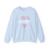 Light blue crewneck sweatshirt with 'The only thing I like more than hand and foot is being a mom' text, perfect gift for moms.