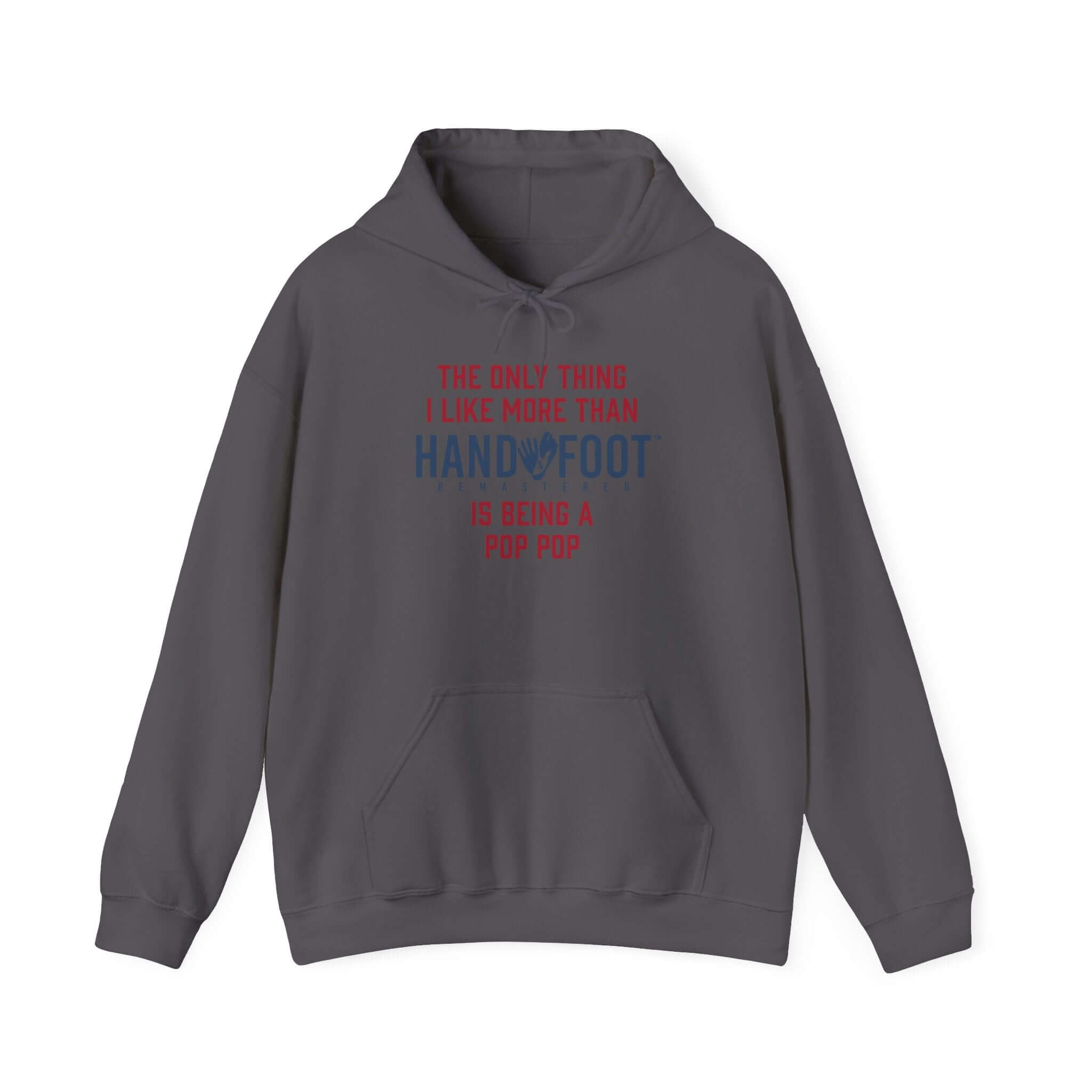 Gray hooded sweatshirt with