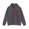 Dark gray hoodie with "The only thing I like more than hand and foot is being a grandfather" text, featuring a kangaroo pouch pocket.