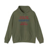 Olive green hoodie with 'The Only Thing I Like More Than Hand & Foot is Being a Grandfather' text, cozy kangaroo pocket and drawstring hood.