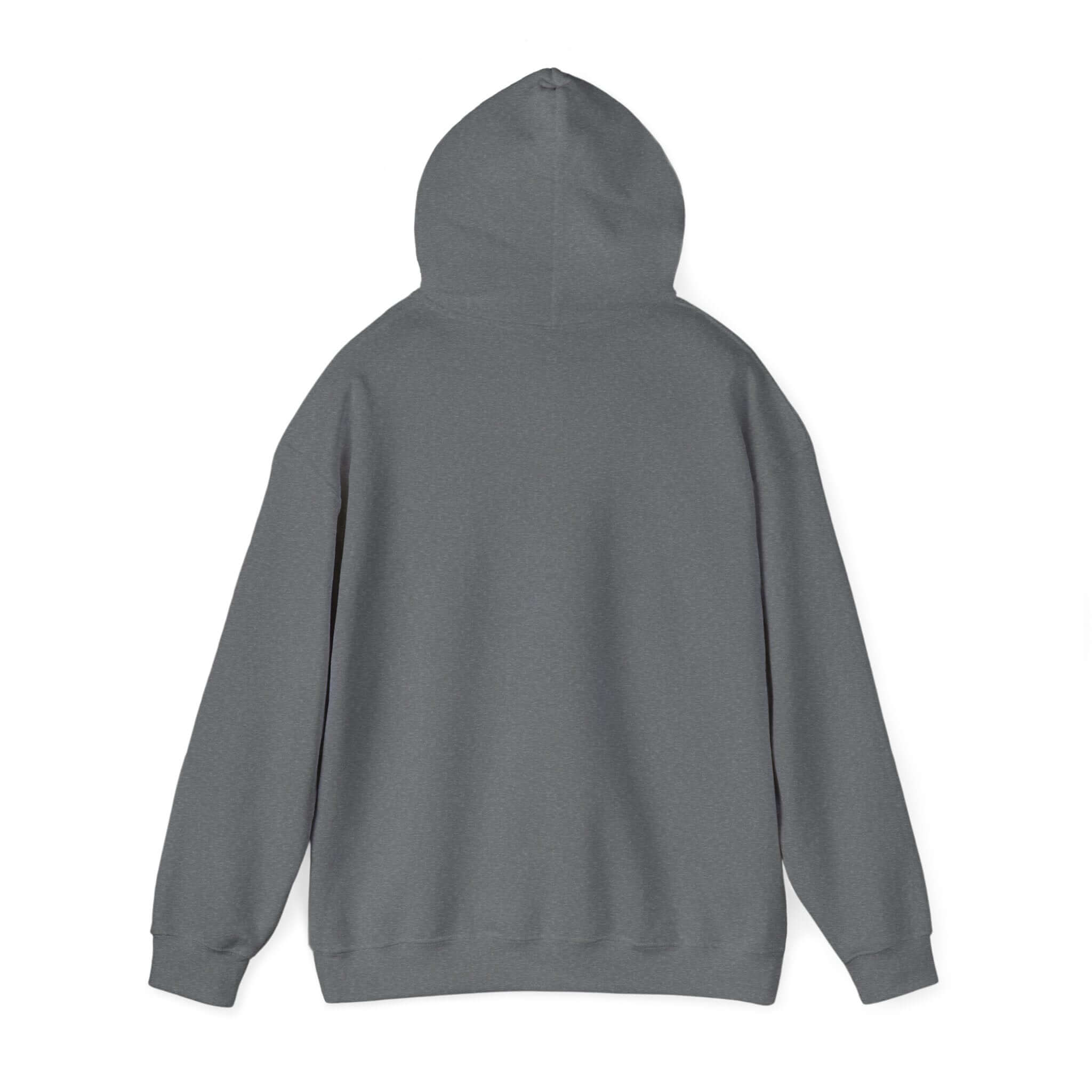 Back view of gray Being a Grandfather Hooded Sweatshirt, featuring a cozy design with kangaroo pocket and adjustable hood.