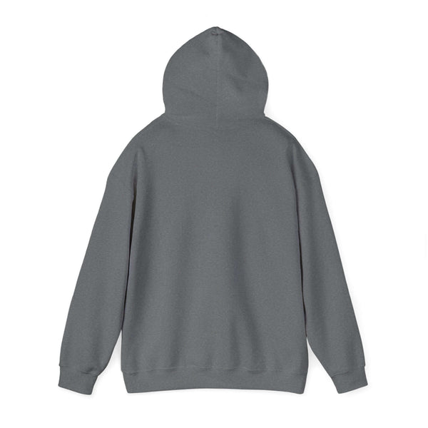 Back view of gray Being a Grandfather Hooded Sweatshirt, featuring a cozy design with kangaroo pocket and adjustable hood.