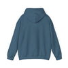 Back view of a blue Being a Grandmother Hooded Sweatshirt with adjustable hood and long sleeves, perfect for comfort and style.