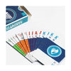 Colorful cards from the Scratch & Dent Hand & Foot game set displayed alongside the game box.