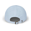 Back view of light blue World's Greatest Player Classic Dad Cap with adjustable strap.