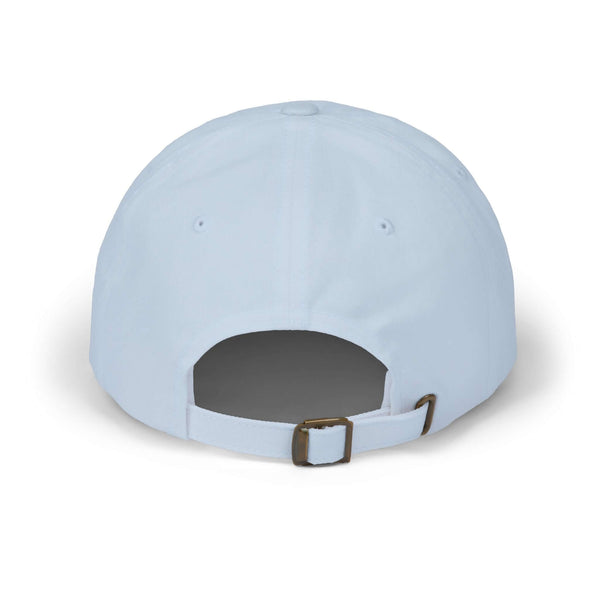 Back view of light blue World's Greatest Player Classic Dad Cap with adjustable strap.