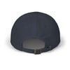 Back view of World's Greatest Player Classic Dad Cap with adjustable strap and unstructured design in navy blue.