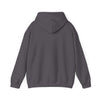 Back view of dark gray World's Greatest Player Hooded Sweatshirt showing hood and comfortable design.