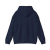 Back view of World's Greatest Player navy hooded sweatshirt with kangaroo pouch and drawstring hood.