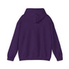 Back view of purple World's Greatest Player Hooded Sweatshirt with kangaroo pouch pocket.