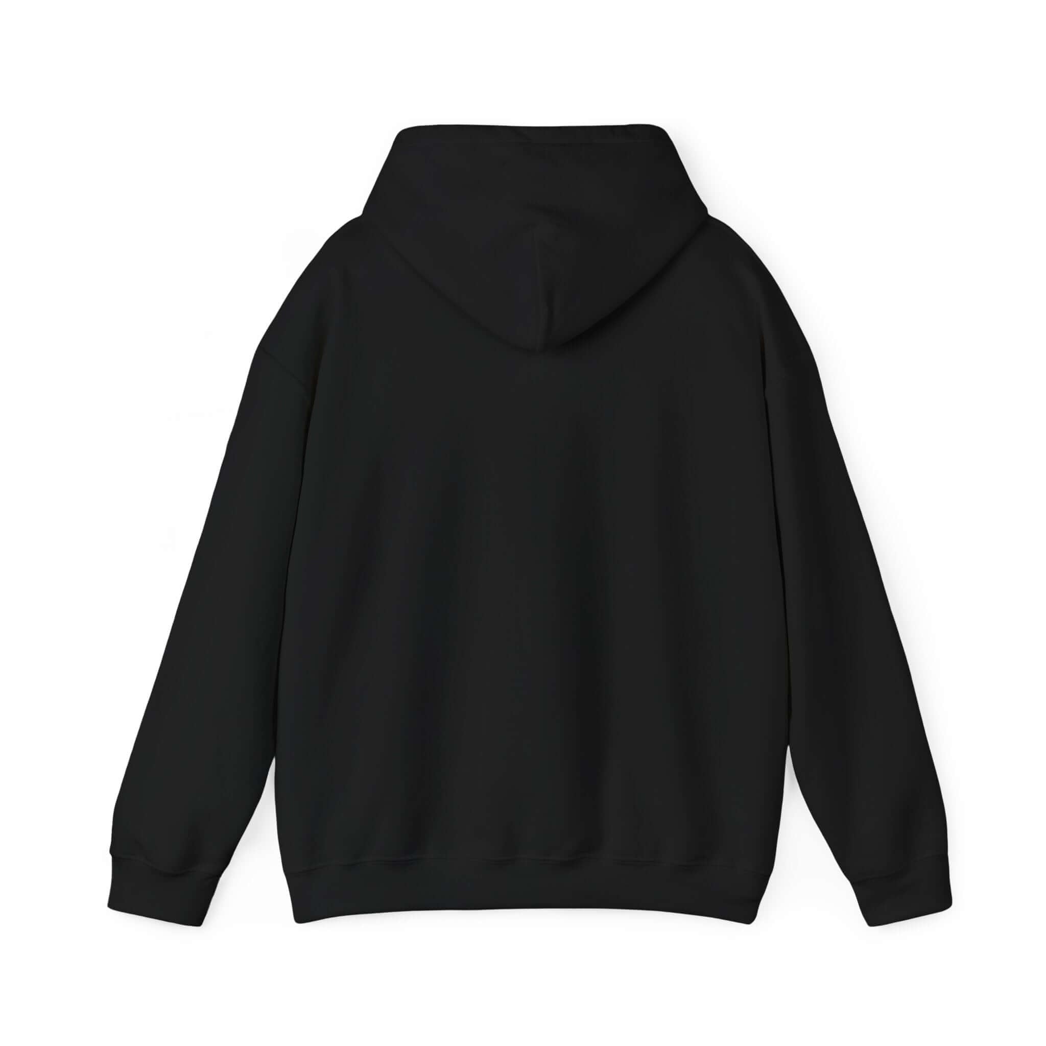 Black World's Greatest Player Hooded Sweatshirt, back view showing comfortable hoodie design with an adjustable drawstring and kangaroo pocket.