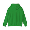 Back view of green World's Greatest Player Hooded Sweatshirt with kangaroo pocket and adjustable drawstring.
