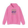 Pink hooded sweatshirt with 'World's Greatest Hand & Foot Player' design, featuring a kangaroo pouch pocket and adjustable drawstring hood.