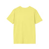 Rear view of yellow "Being a Mother" Softstyle T-Shirt, perfect gift for mothers, made of 100% ring-spun cotton for comfort.