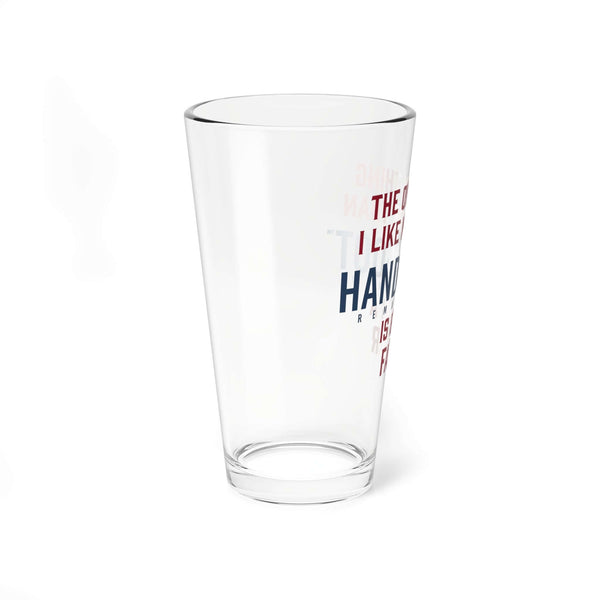 16oz pint glass featuring Hand & Foot Remastered design, dishwasher safe, perfect for game nights.