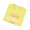 Yellow t-shirt with pink and white text reading 'The only thing I like more than handfoot is being a'. Perfect gift for Mother's Day.