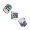Set of three 10oz Hand & Foot Remastered Rocks Glasses with vibrant, wraparound prints, ideal for whiskey or cocktails.